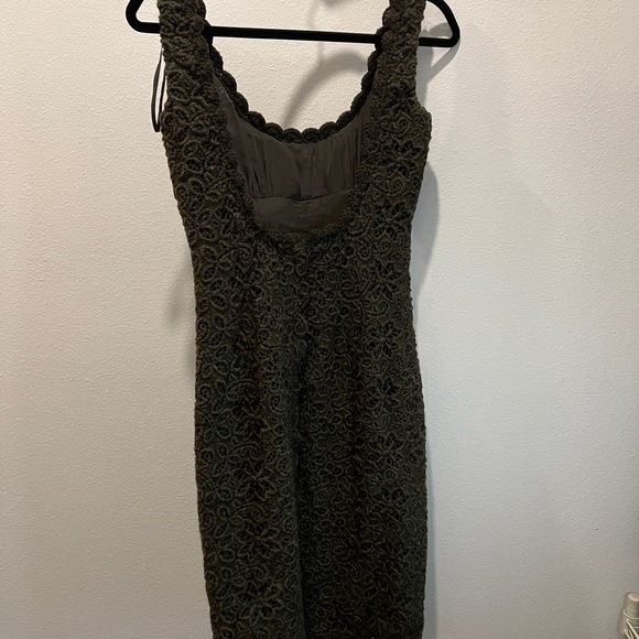 Prada Gorgeous Vintage Woven Green Wool Dress, Size 38 (0-2) Made in Italy - Picture 3 of 7